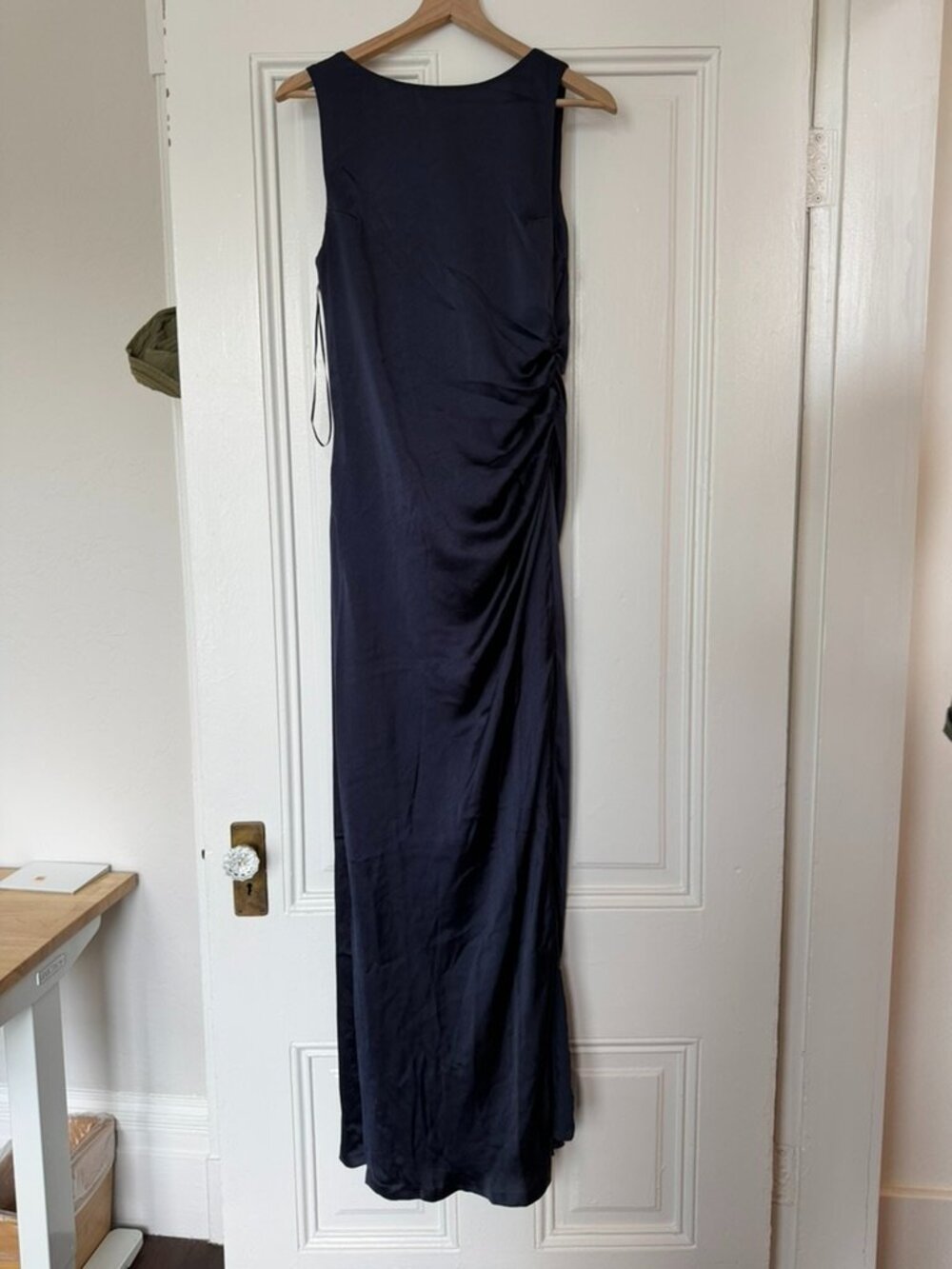 BHLDN Emma High-Neck Satin Maxi Gown